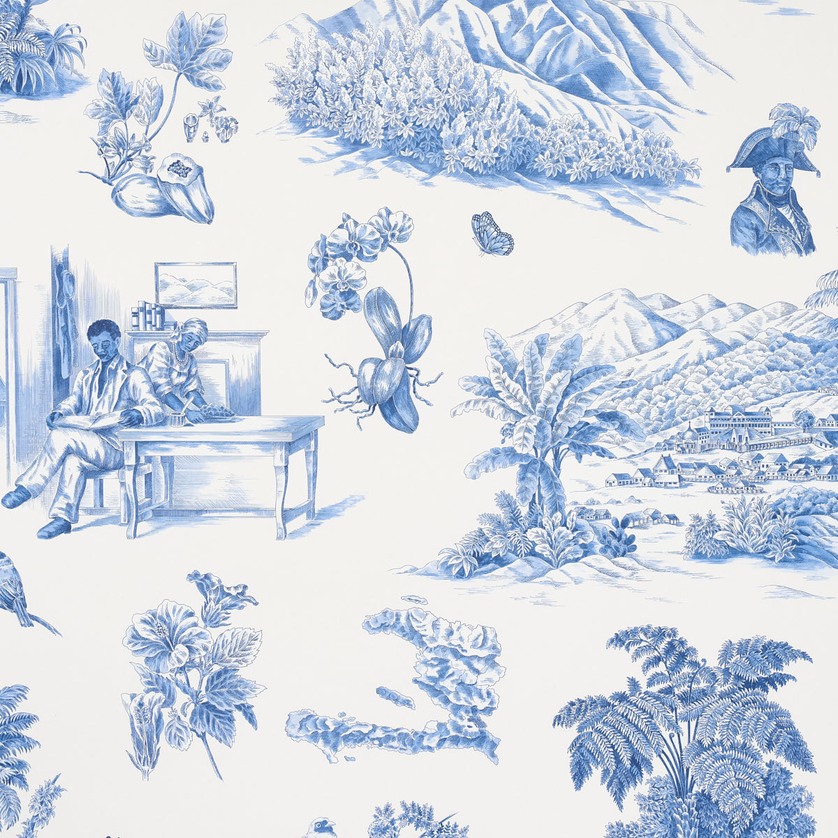 TOUSSAINT TOILE | BLUE ON IVORY