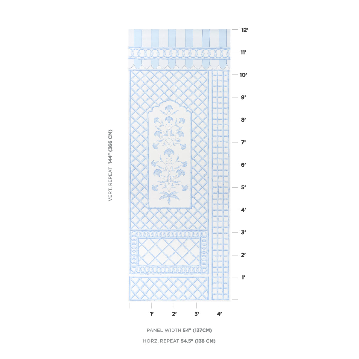 BAMBOO TRELLIS PANEL A | Blue