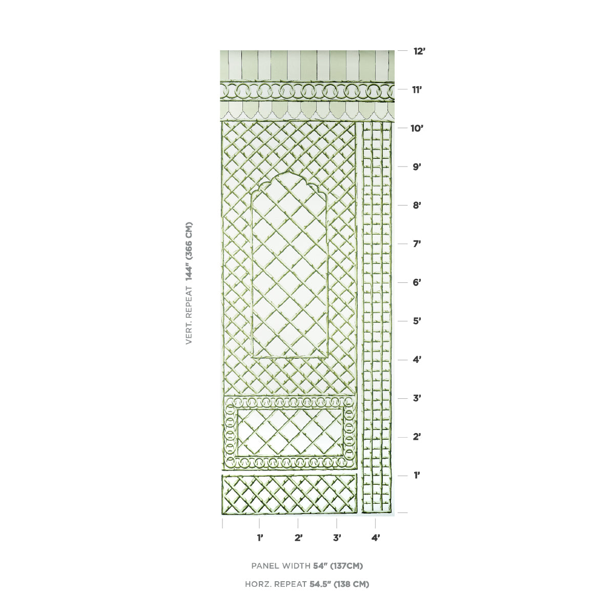 BAMBOO TRELLIS PANEL B | GREEN