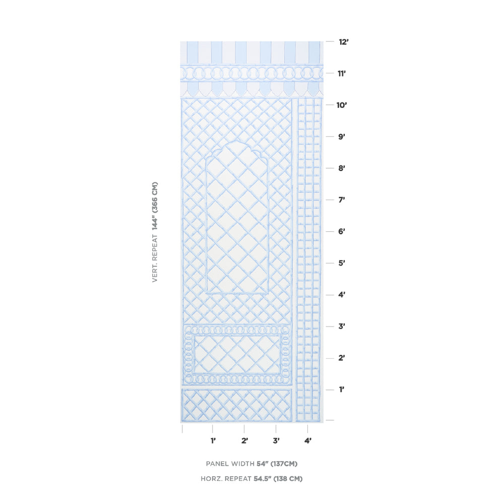 BAMBOO TRELLIS PANEL B | Blue