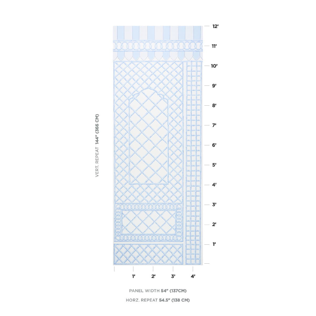 BAMBOO TRELLIS PANEL B | Blue