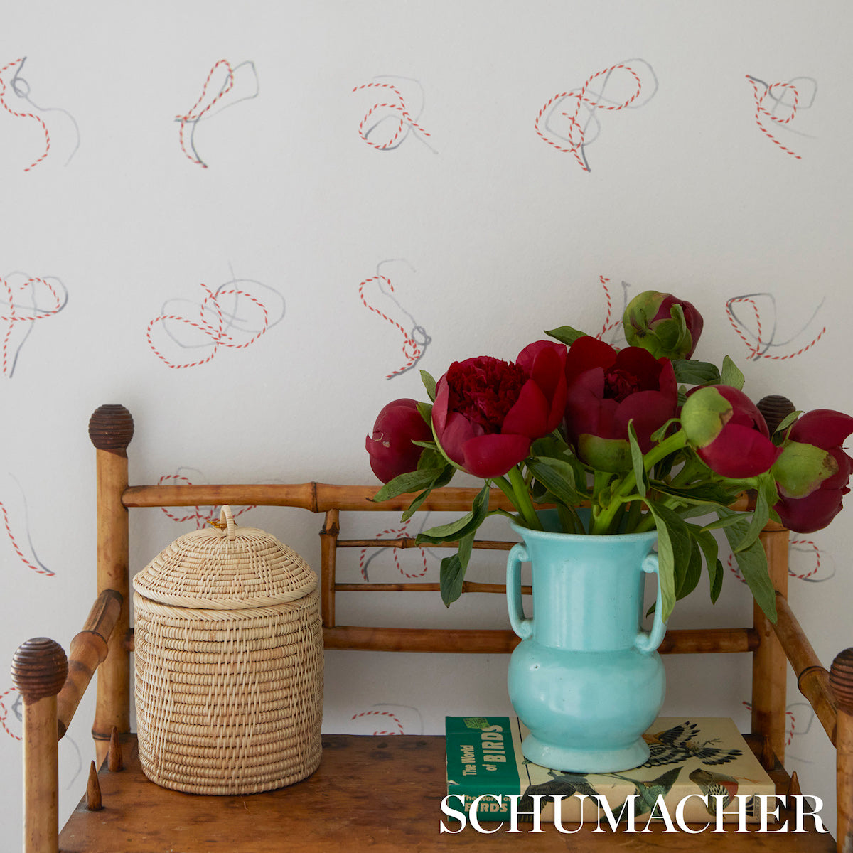 BUTCHER STRING | RED AND WHITE ON IVORY