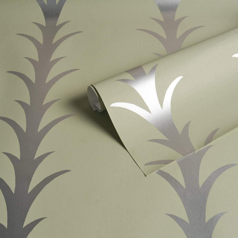ACANTHUS STRIPE | Metallic On Sage