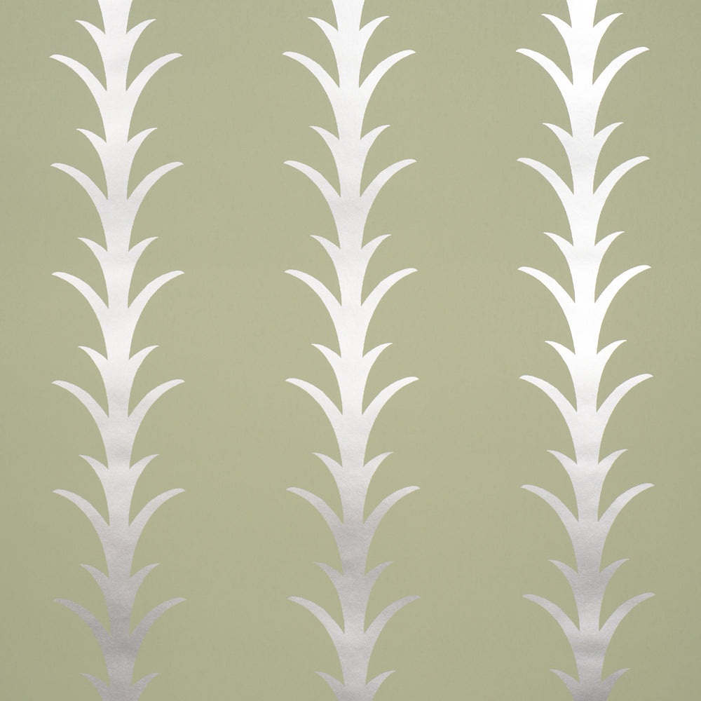 ACANTHUS STRIPE | Metallic On Sage