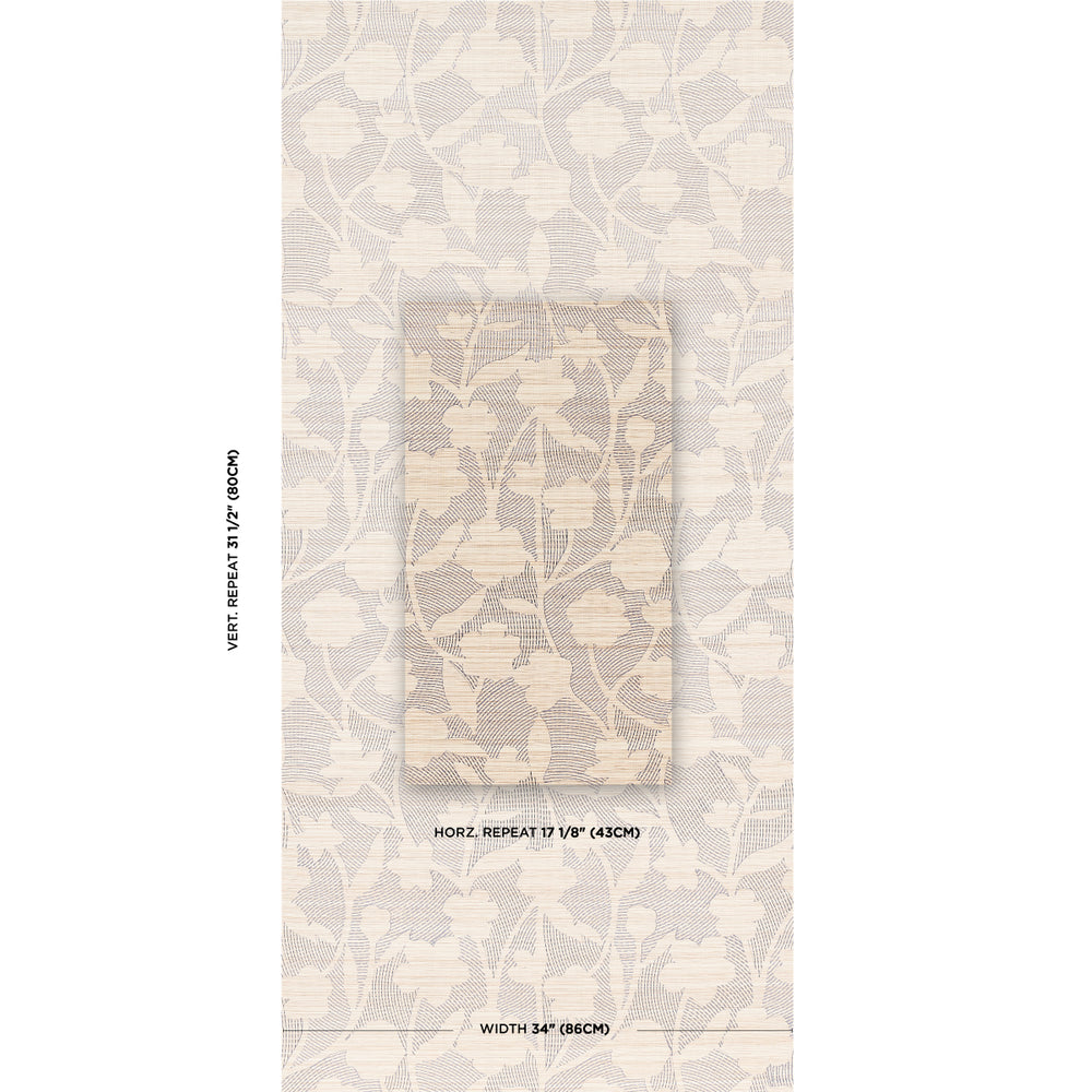 KANTHA EMBROIDERED FLOWER SISAL | Carbon