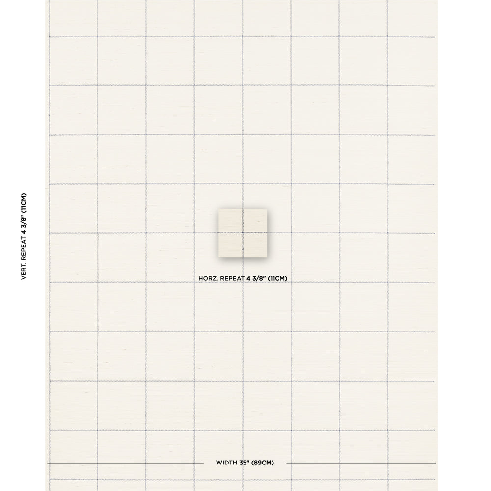 WINDOWPANE EMBROIDERED SISAL | Navy