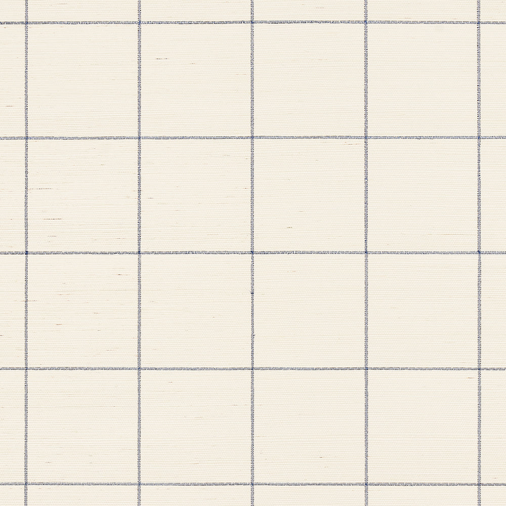 WINDOWPANE EMBROIDERED SISAL | Navy