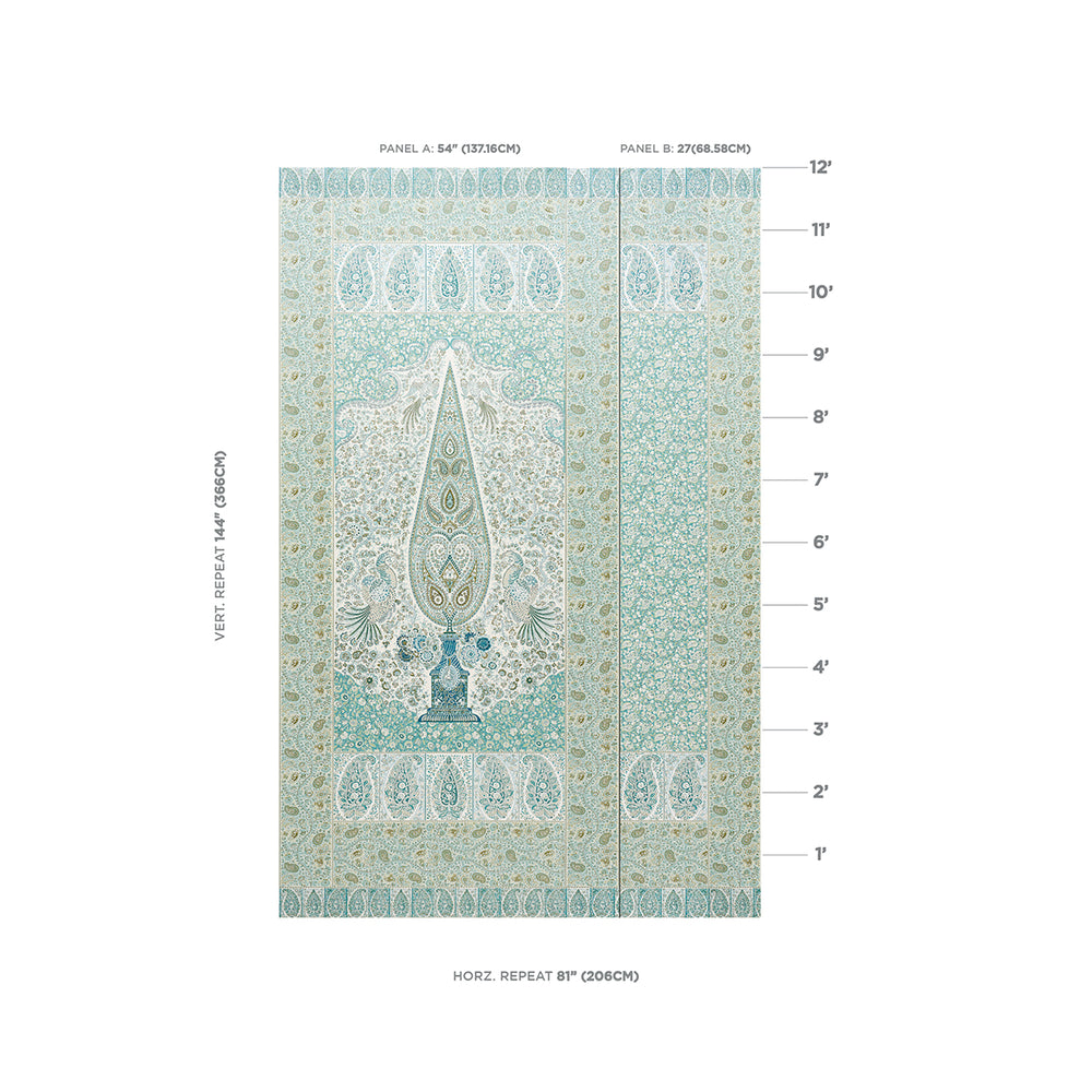 COLMERY PAISLEY PANEL SET | Peacock