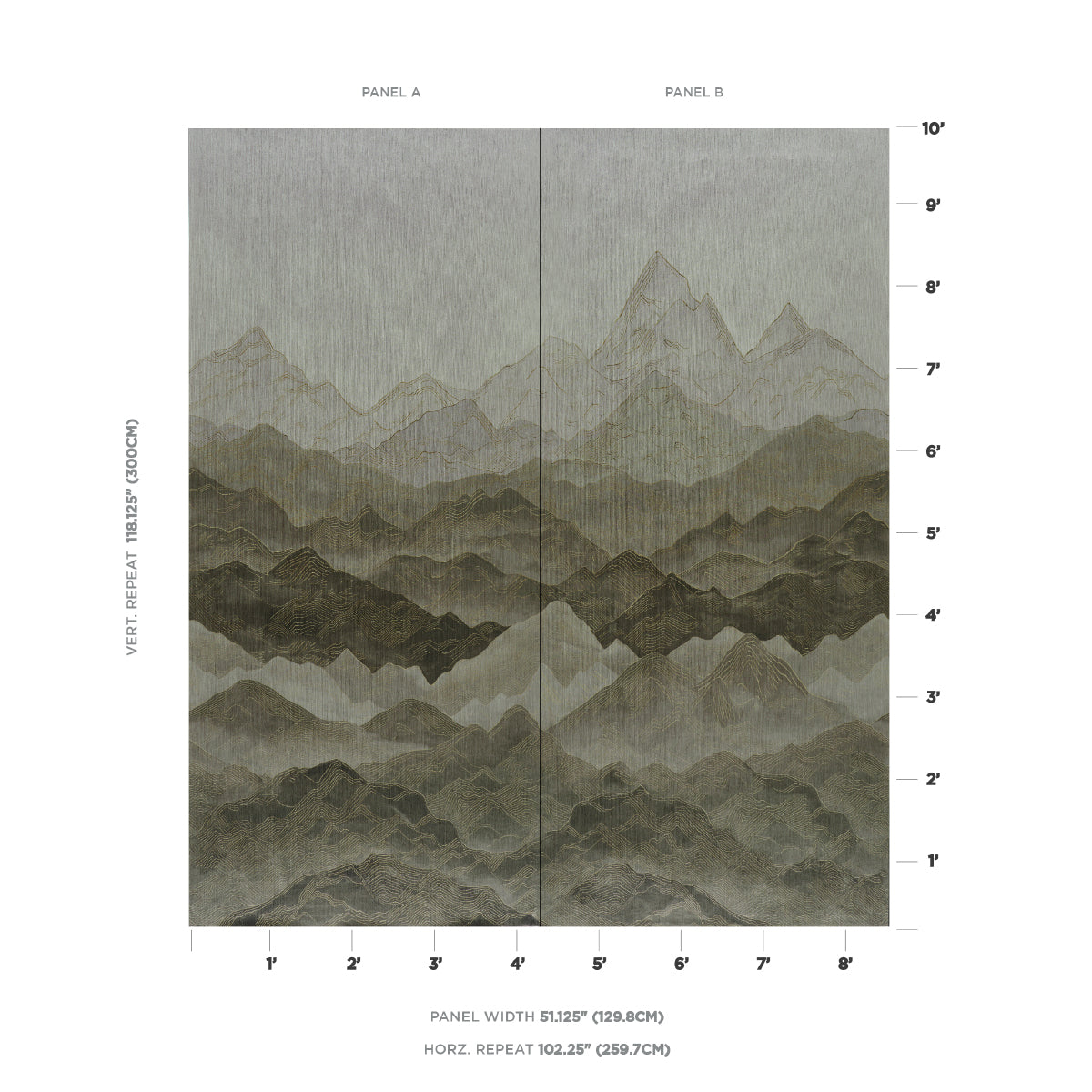 Atmospheric Landscape Panel Set | Misty Mountains