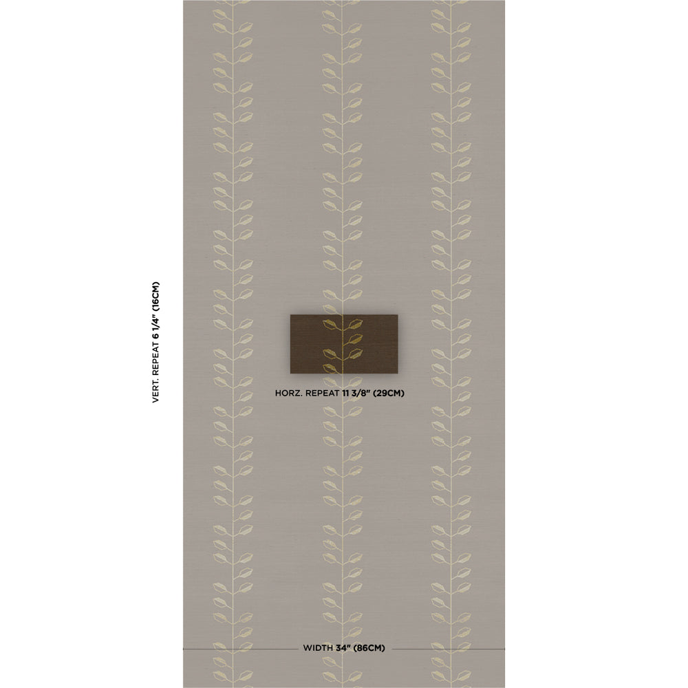 GEO LEAF SISAL | Metallic Gold & Sepia