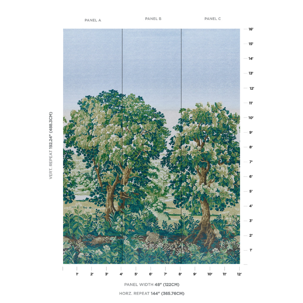 LA FORÊT 3 PANEL SET | Spring Green Forest