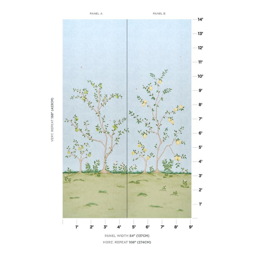 CITRUS BLOSSOM 2 PANEL SET | Sky