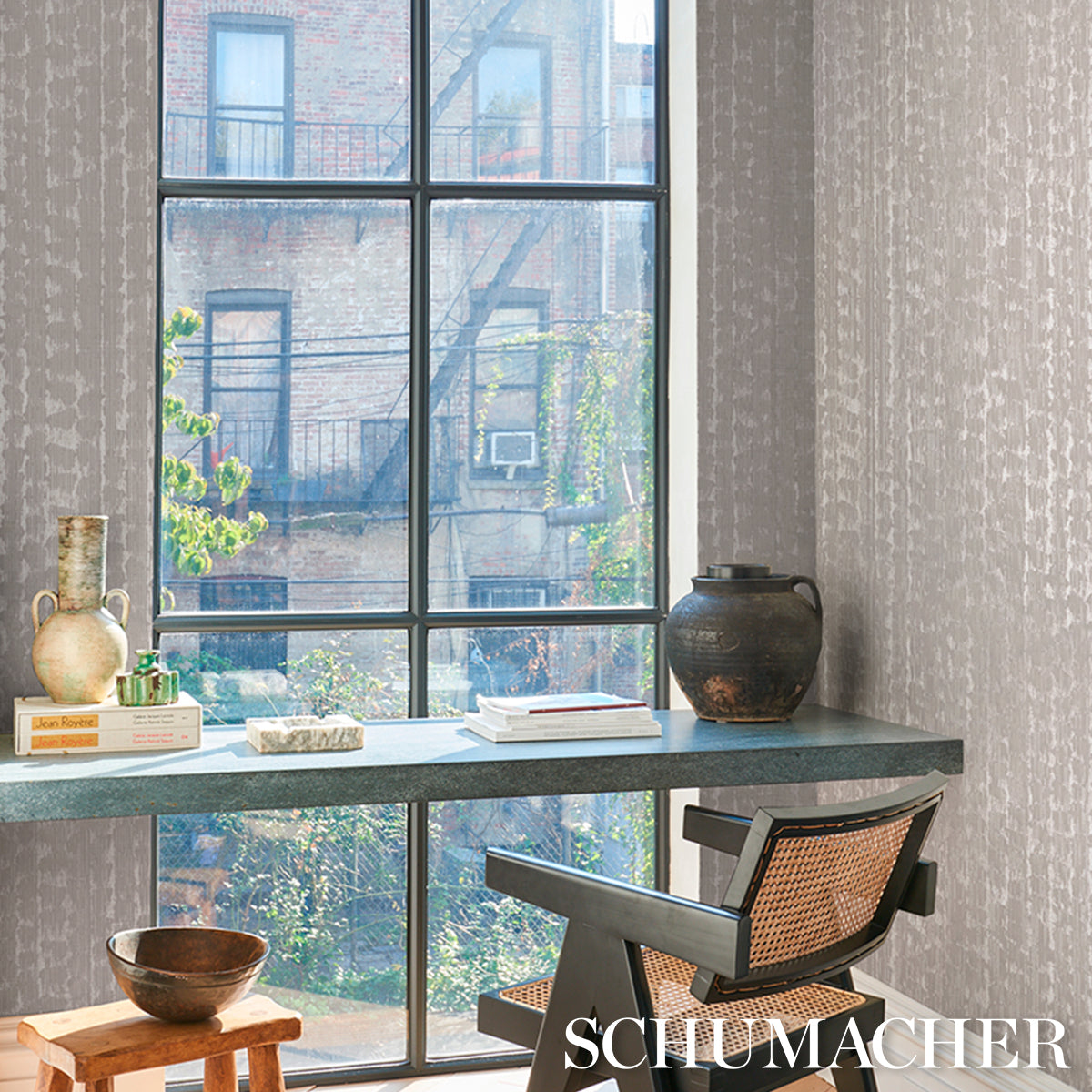 RUNE PINSTRIPE WALLCOVERING | Silver