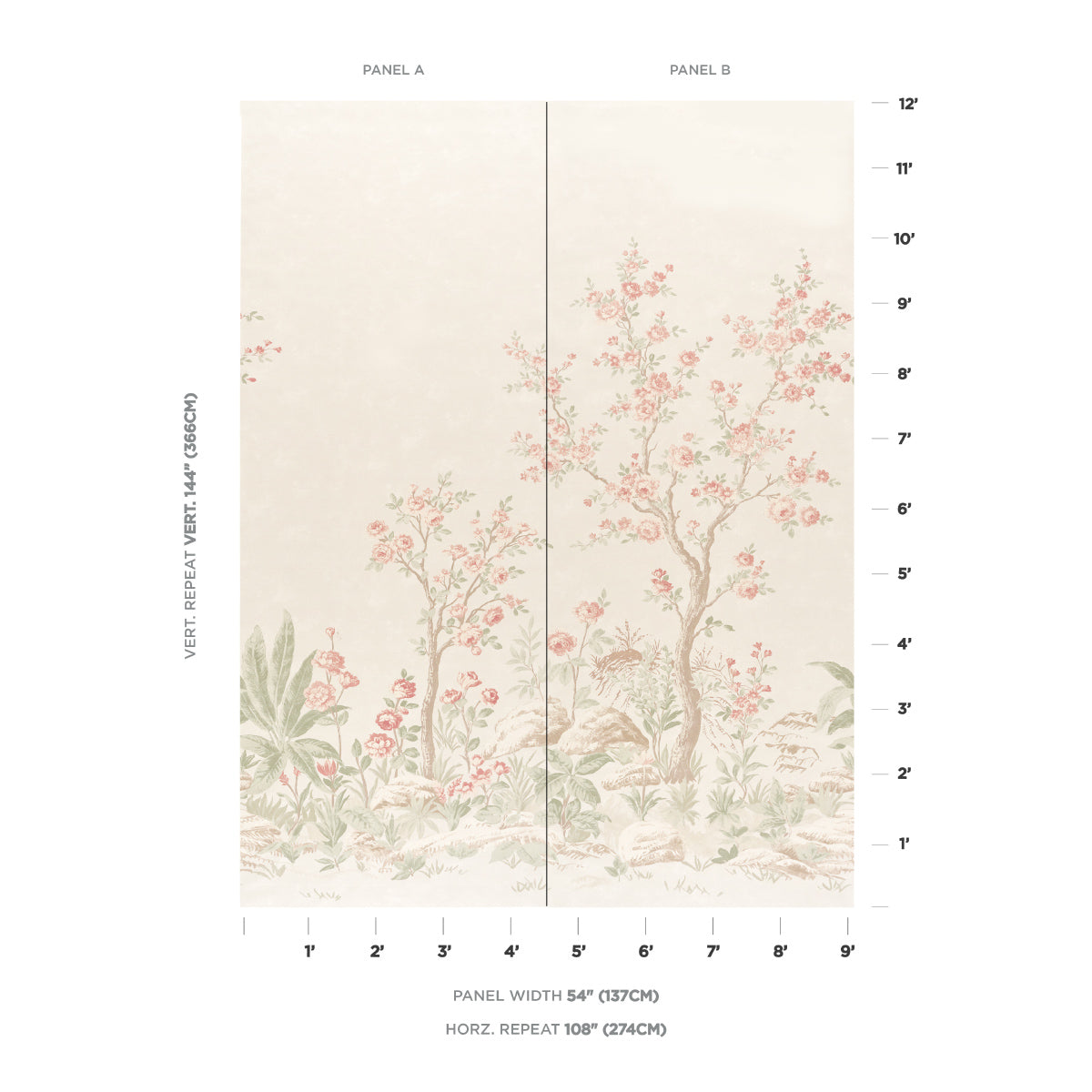 CHARLOTTE'S GARDEN 2 PANEL SET | Petal