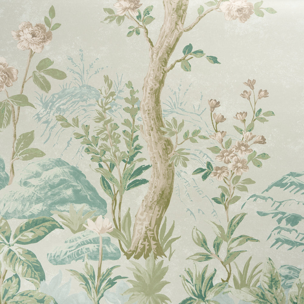 CHARLOTTE'S GARDEN 2 PANEL SET | Celadon