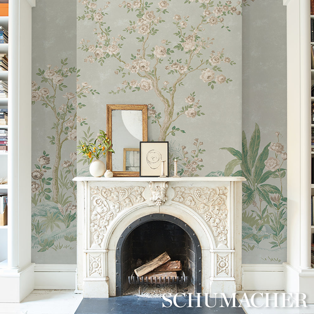 CHARLOTTE'S GARDEN 2 PANEL SET | Celadon