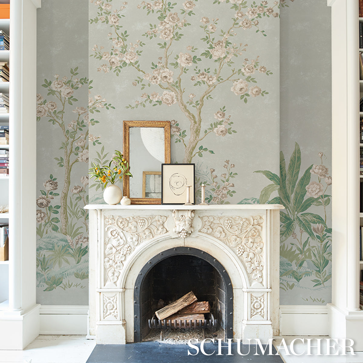 CHARLOTTE'S GARDEN 2 PANEL SET | Celadon