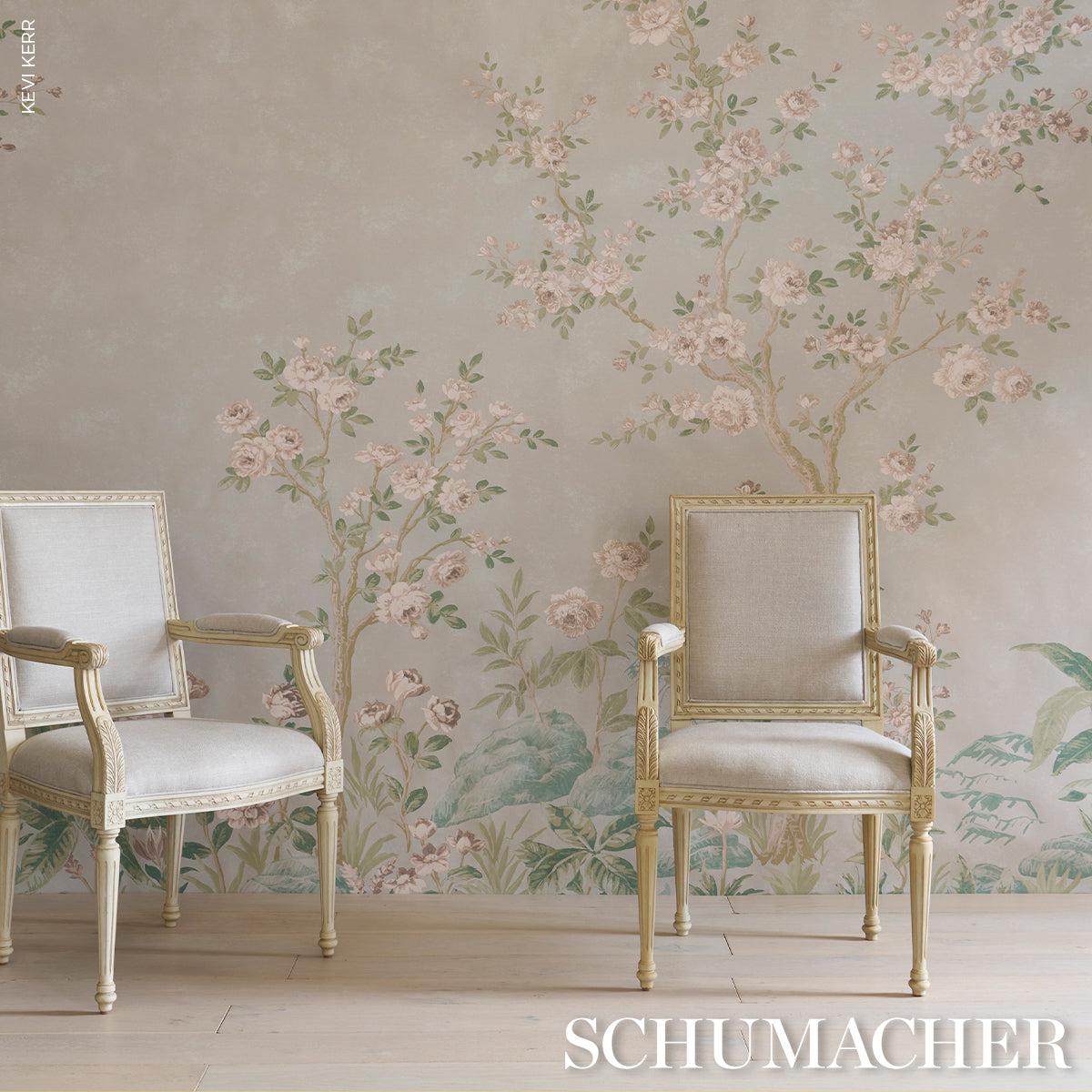 CHARLOTTE'S GARDEN 2 PANEL SET | Celadon