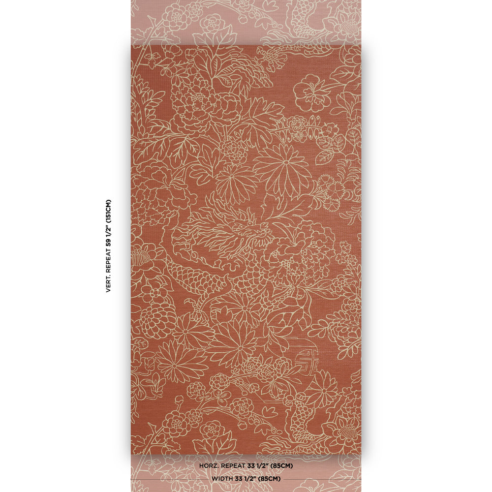 CHIANG MAI DRAGON SILHOUETTE RAFFIA | Terracotta