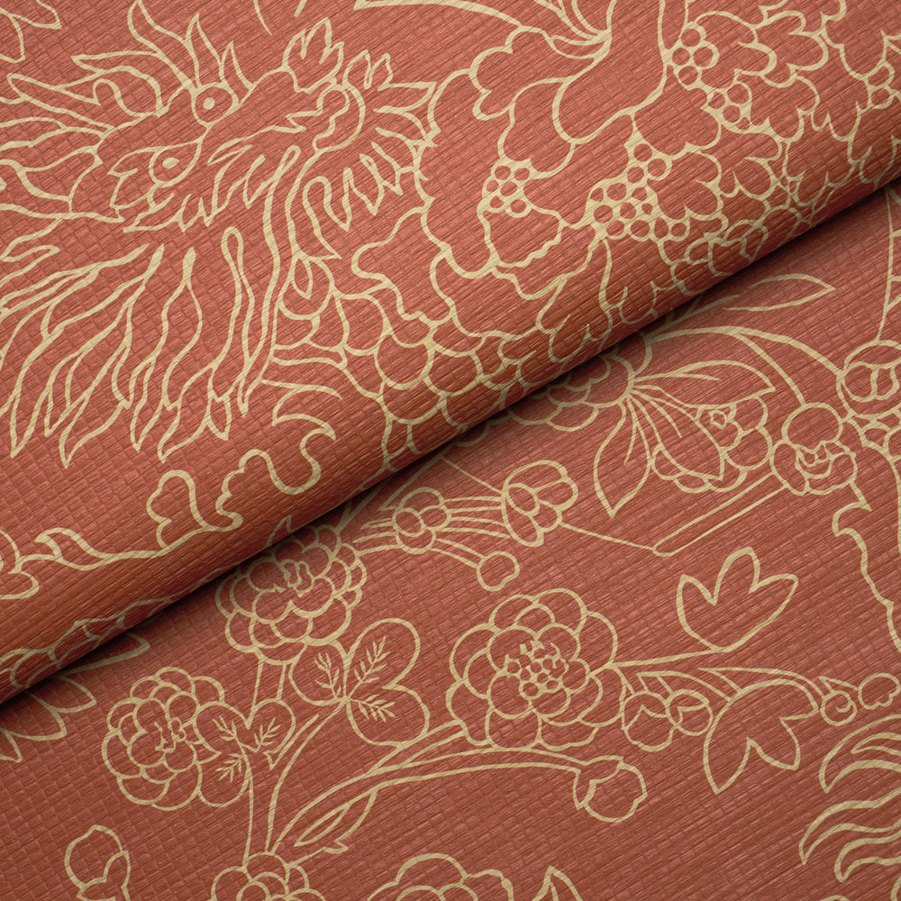 CHIANG MAI DRAGON SILHOUETTE RAFFIA | Terracotta