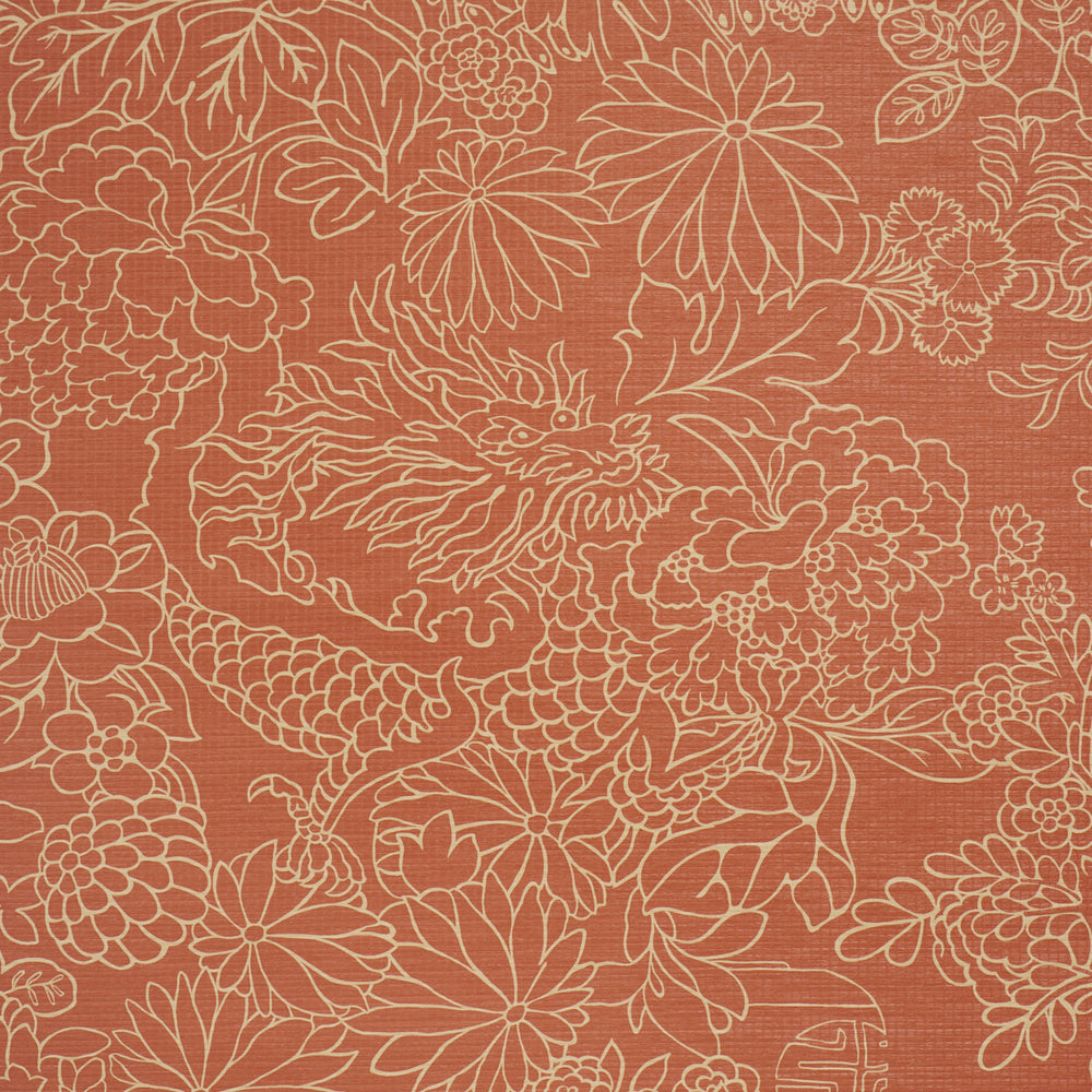 CHIANG MAI DRAGON SILHOUETTE RAFFIA | Terracotta