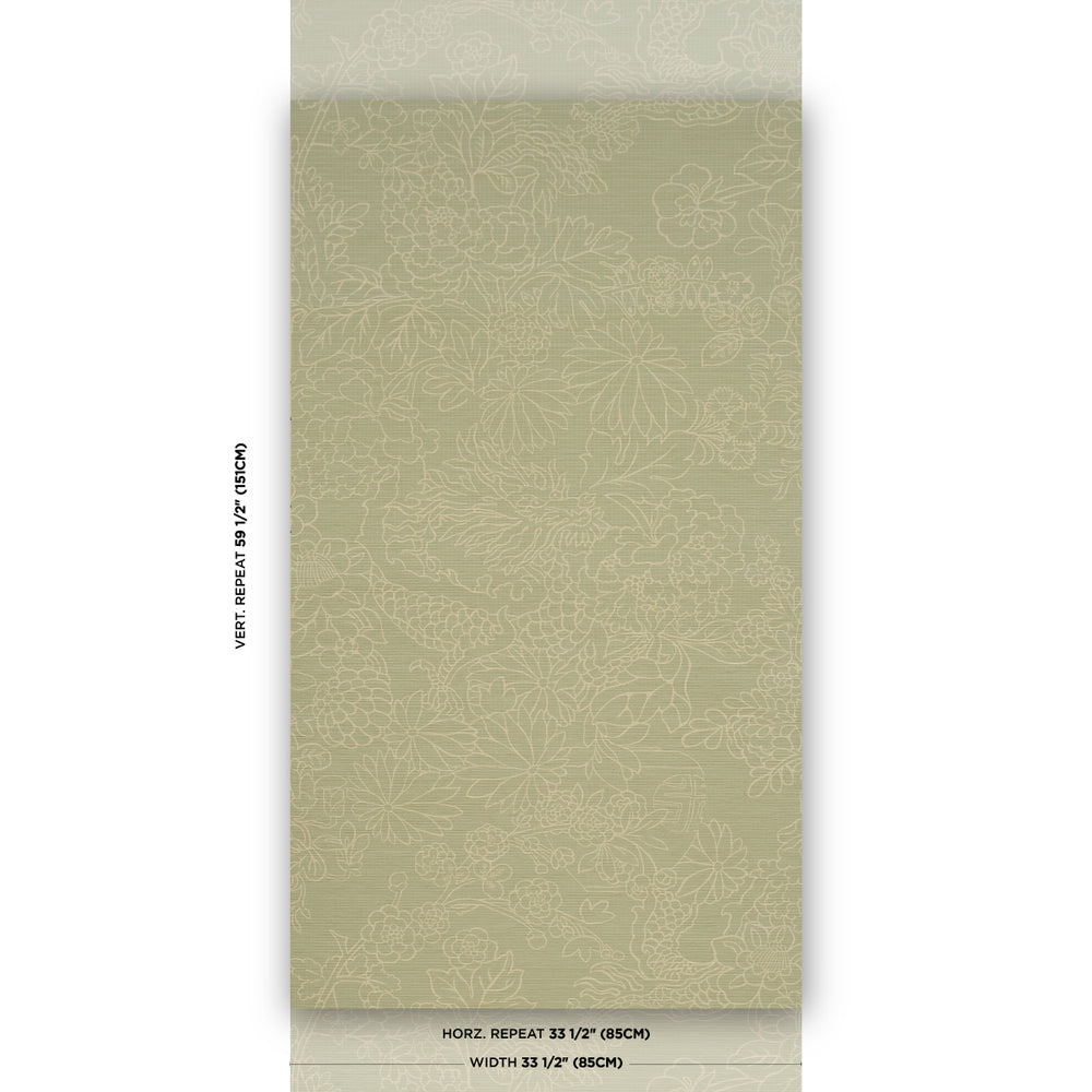 CHIANG MAI DRAGON SILHOUETTE RAFFIA | Sage