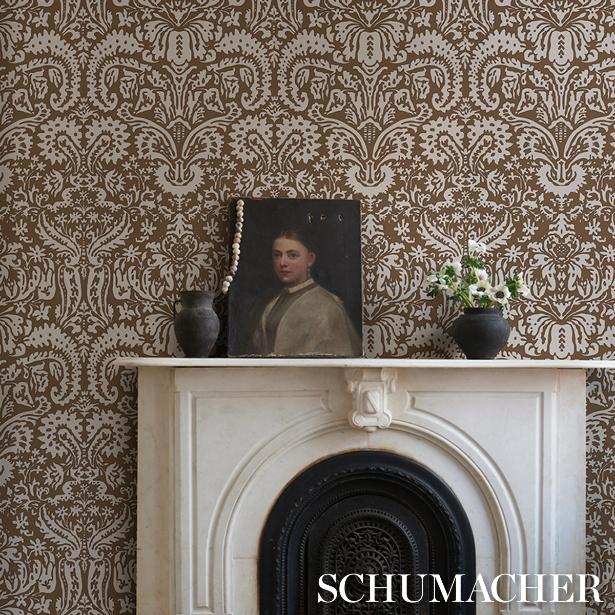 SUFFOLK DAMASK | Brown