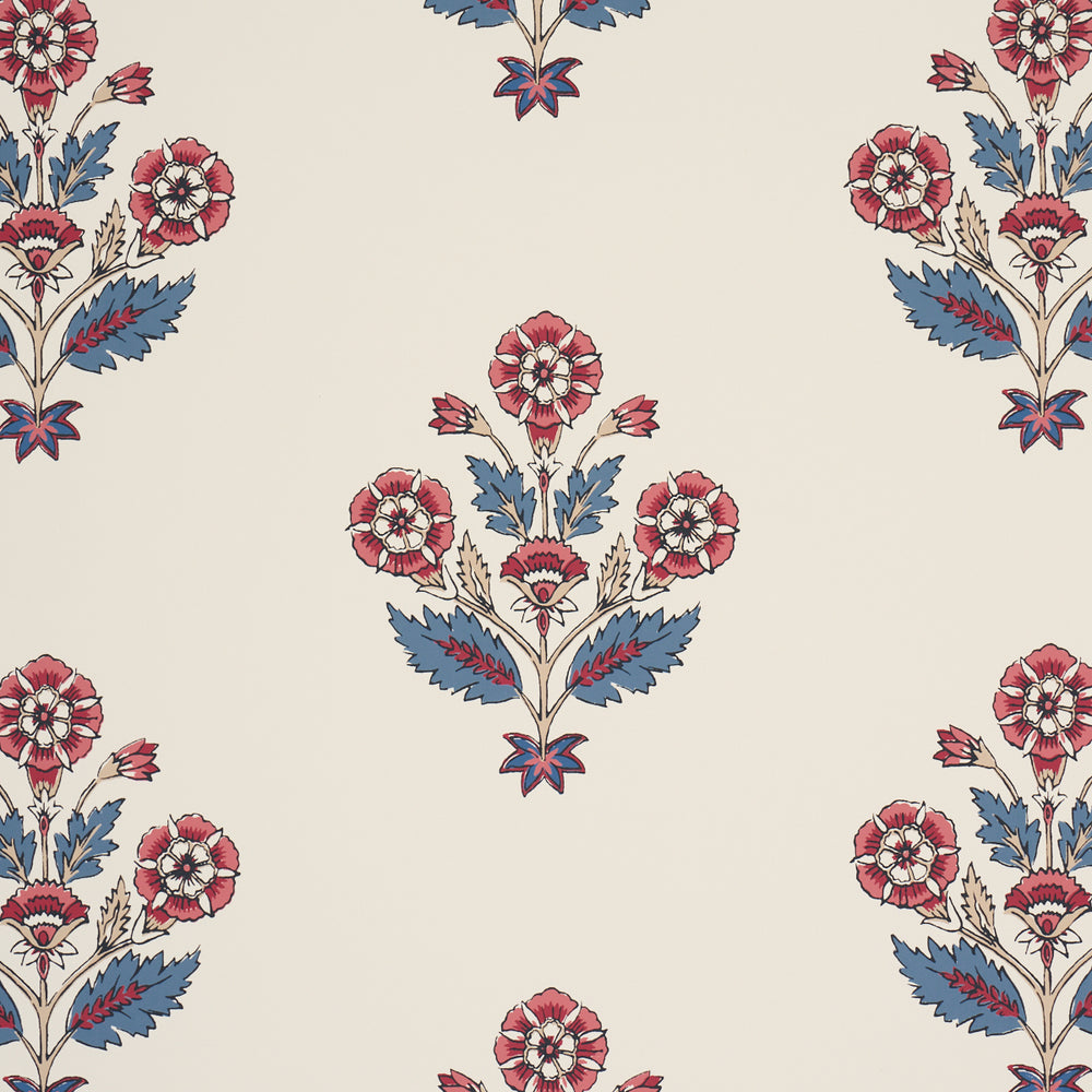 DALILA HAND-SCREEN PRINT | Red & Blue