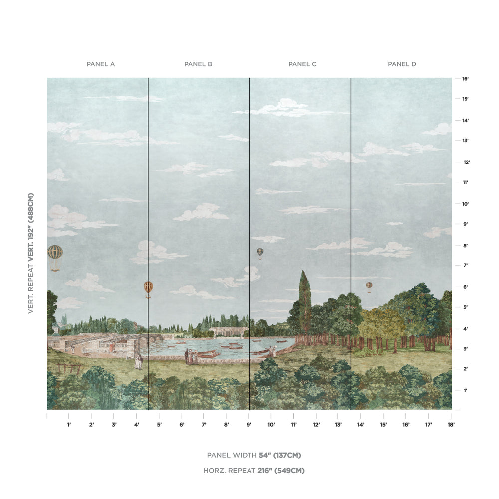 Promenade 4 Panel Set | Sky