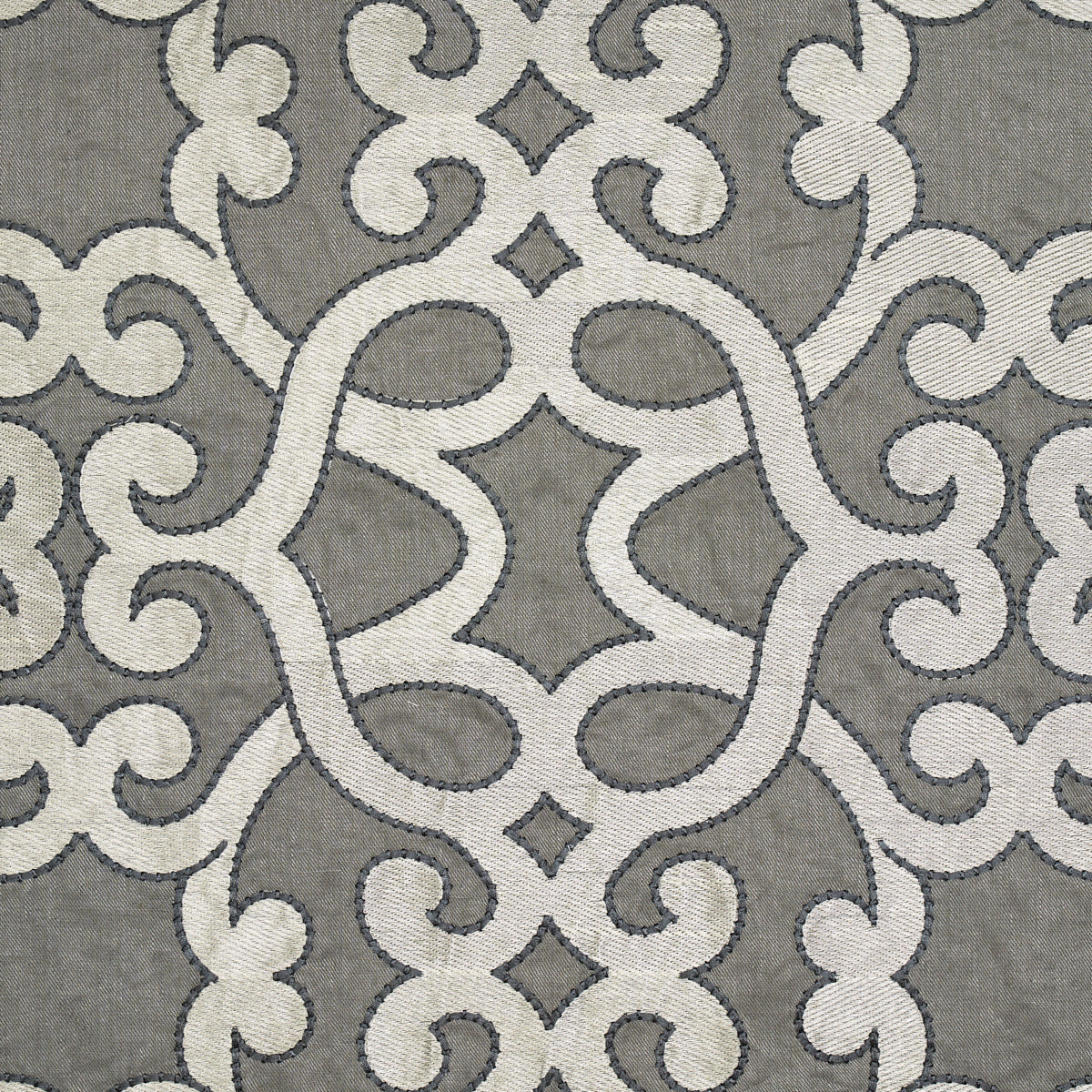 AMBOISE LINEN EMBROIDERY | Zinc