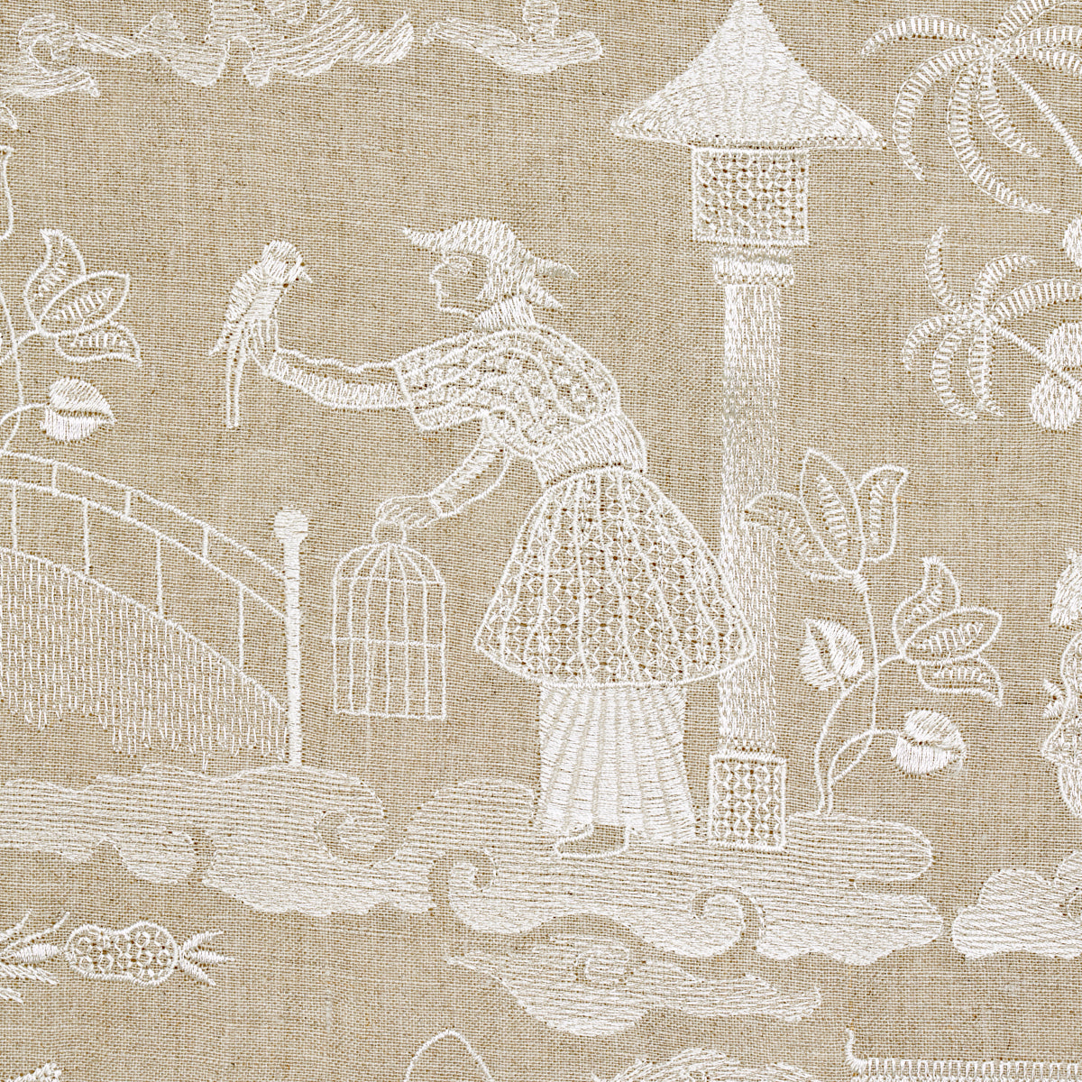 Bassano Embroidered Toile | LINEN