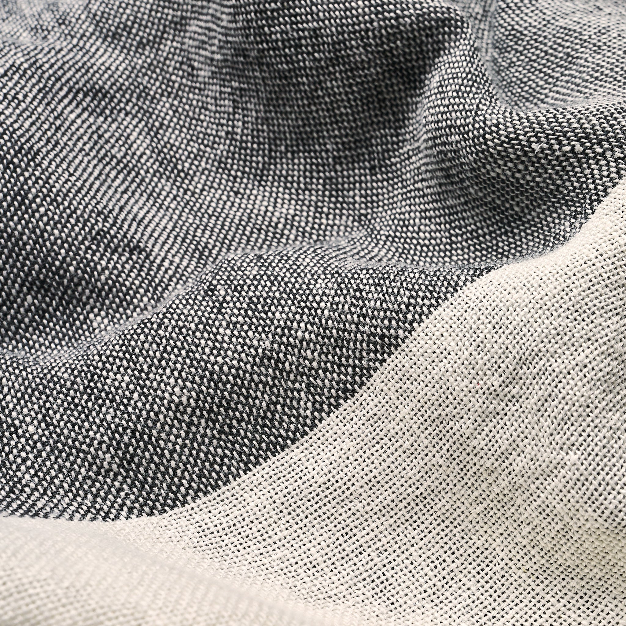 VISTA LINEN STRIPE CASEMENT | Carbon And White