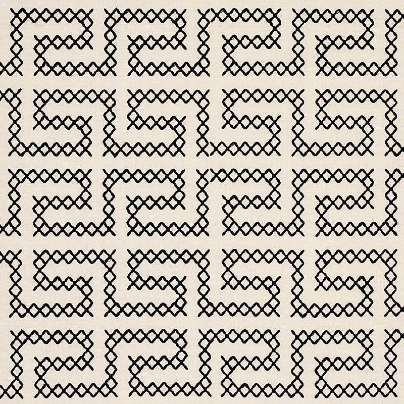 A MAZE EMBROIDERY | BLACK ON IVORY