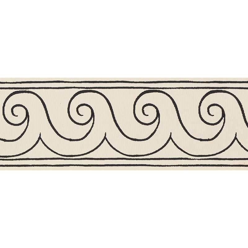 GREEK WAVES TRIM | Black On Ivory