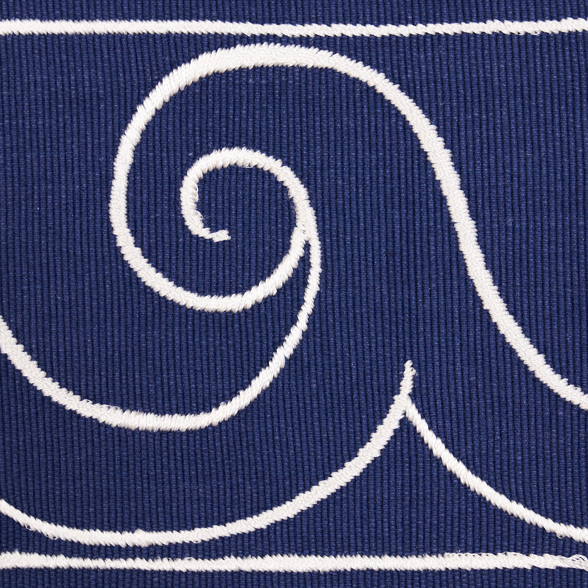 GREEK WAVES TRIM | White On Navy