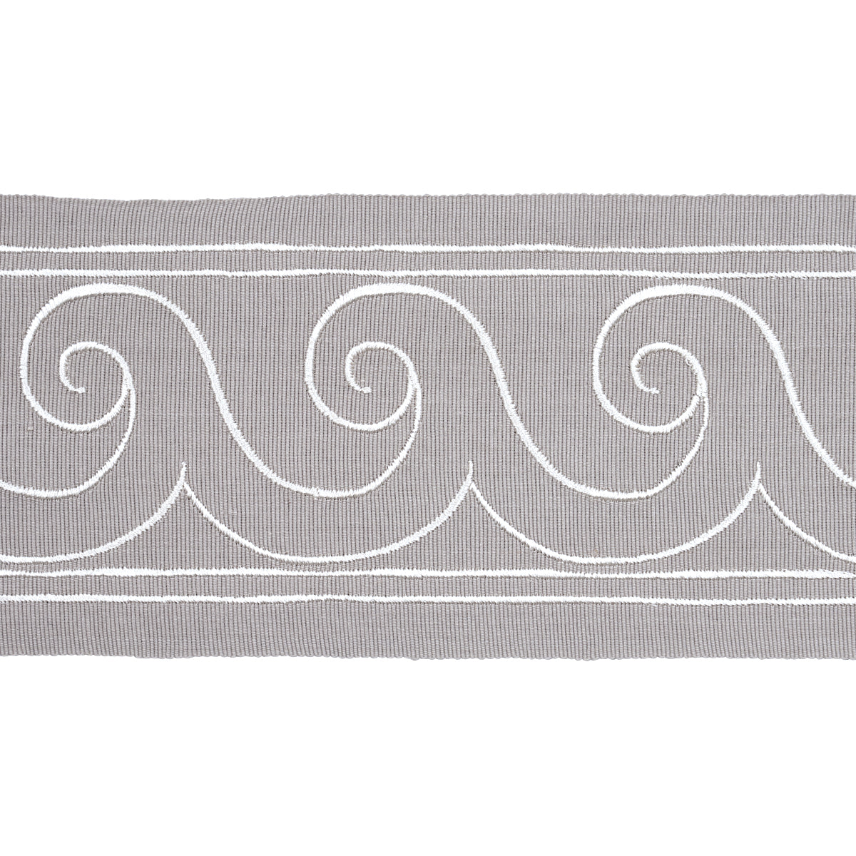 GREEK WAVES TRIM | WHITE ON GREY