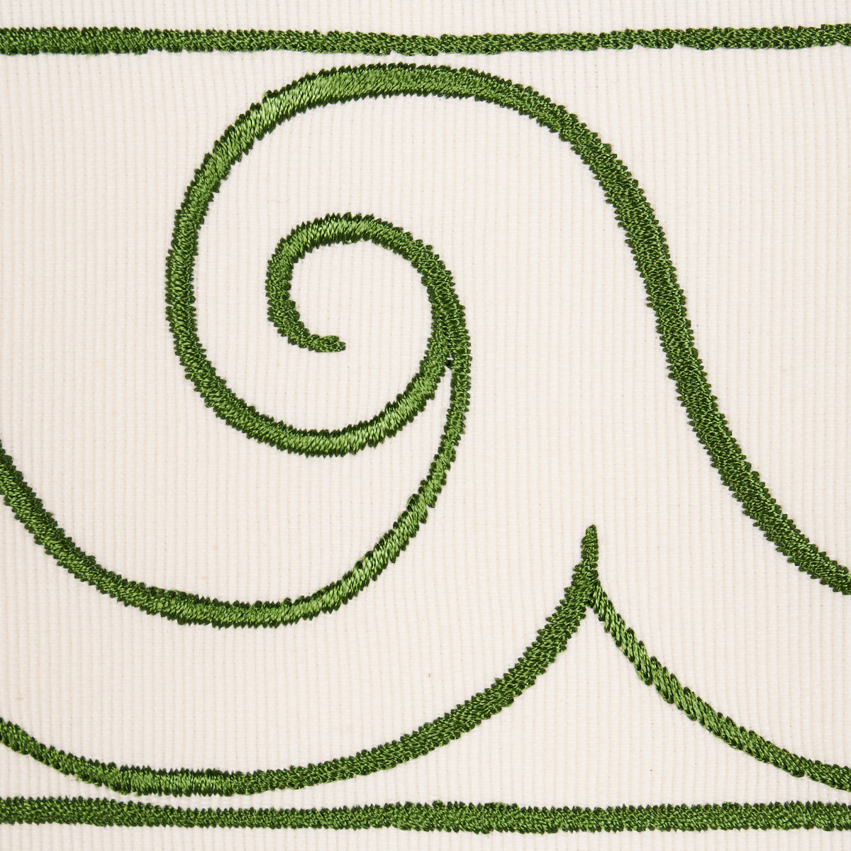 GREEK WAVES TRIM | Green On Ivory