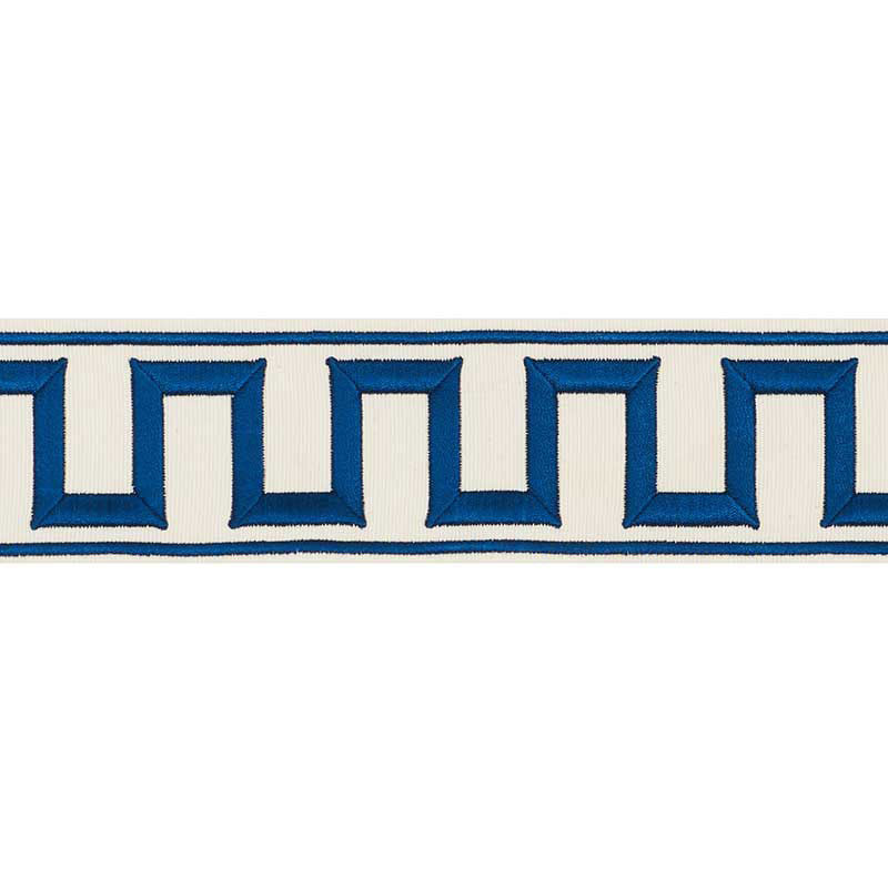 GREEK KEY EMBROIDERED TAPE | Blue