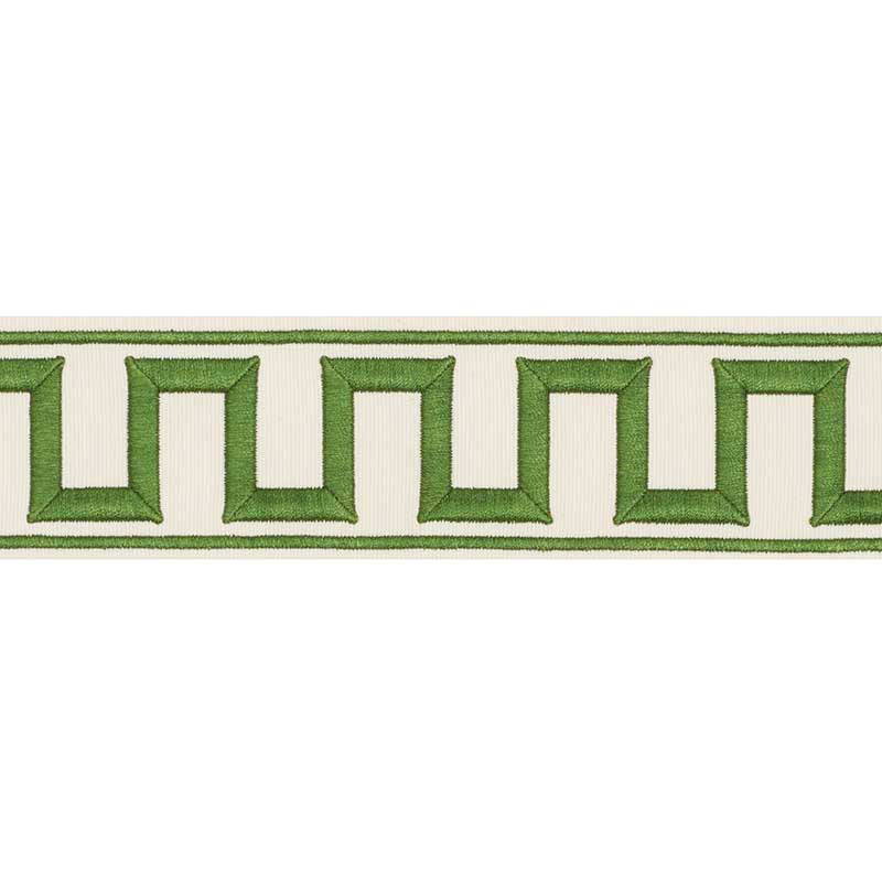 GREEK KEY EMBROIDERED TAPE | Green