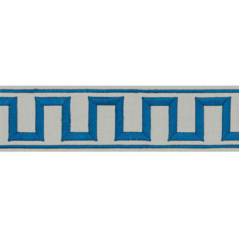 GREEK KEY EMBROIDERED TAPE | Peacock & Mineral