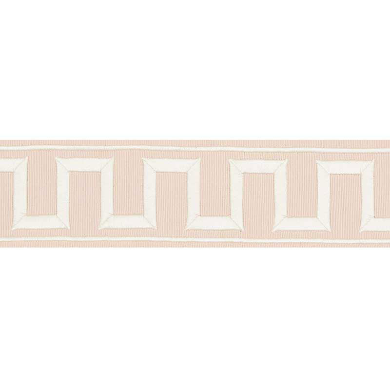GREEK KEY EMBROIDERED TAPE | Blush