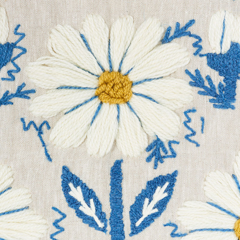 MARGUERITE EMBROIDERY | Blue & Ochre