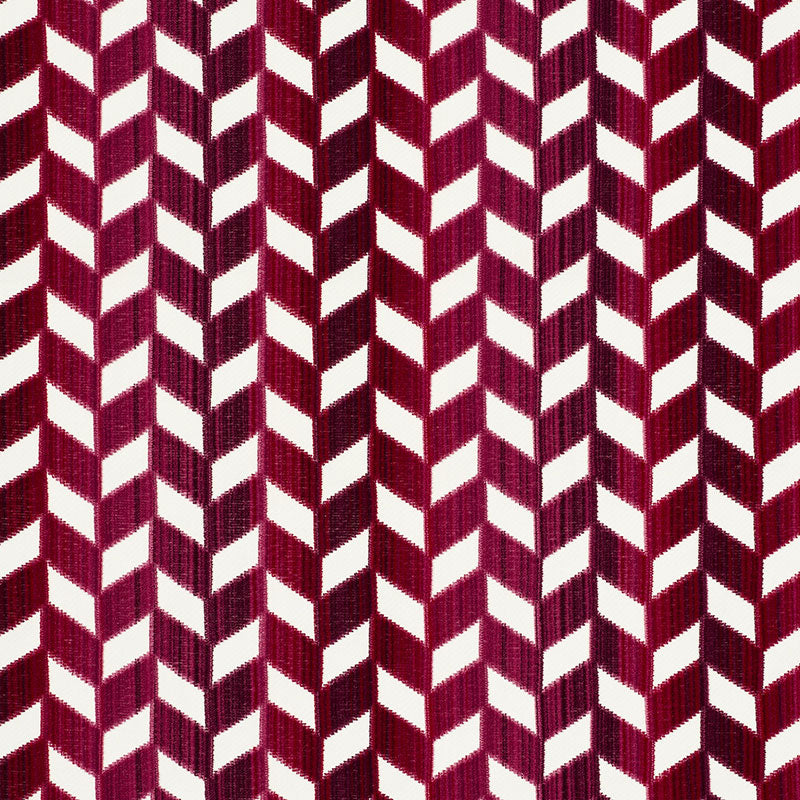 CHEVRON STRIÉ VELVET | Garnet