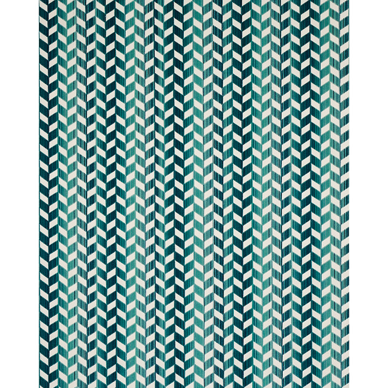 CHEVRON STRIÉ VELVET | Peacock