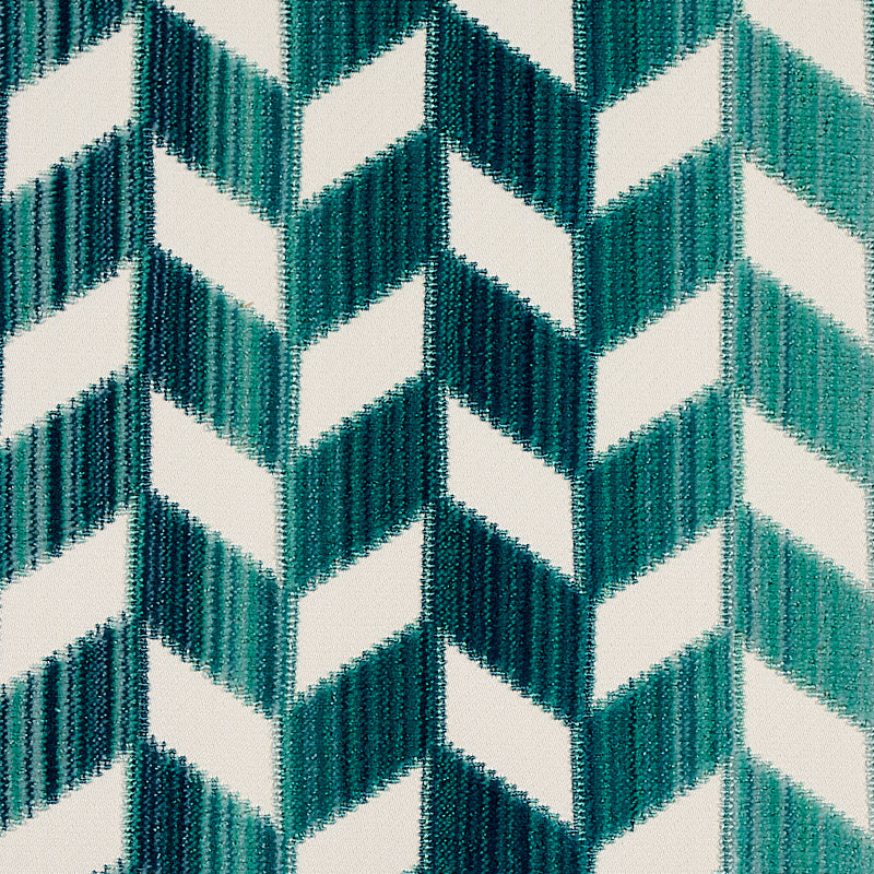 CHEVRON STRIÉ VELVET | Peacock