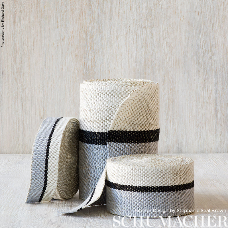 ILE SAINT-LOUIS NARROW TAPE | White Black & Silvery Blue