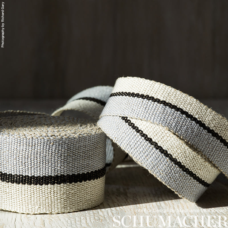 ILE SAINT-LOUIS NARROW TAPE | White Black & Silvery Blue