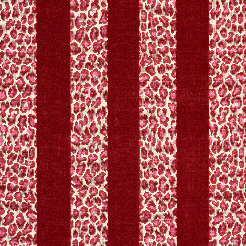 GUEPARD STRIPE VELVET | Red