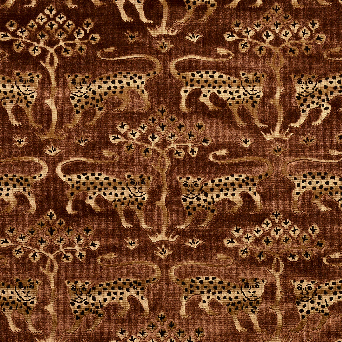 WOODLAND LEOPARD VELVET | SEPIA