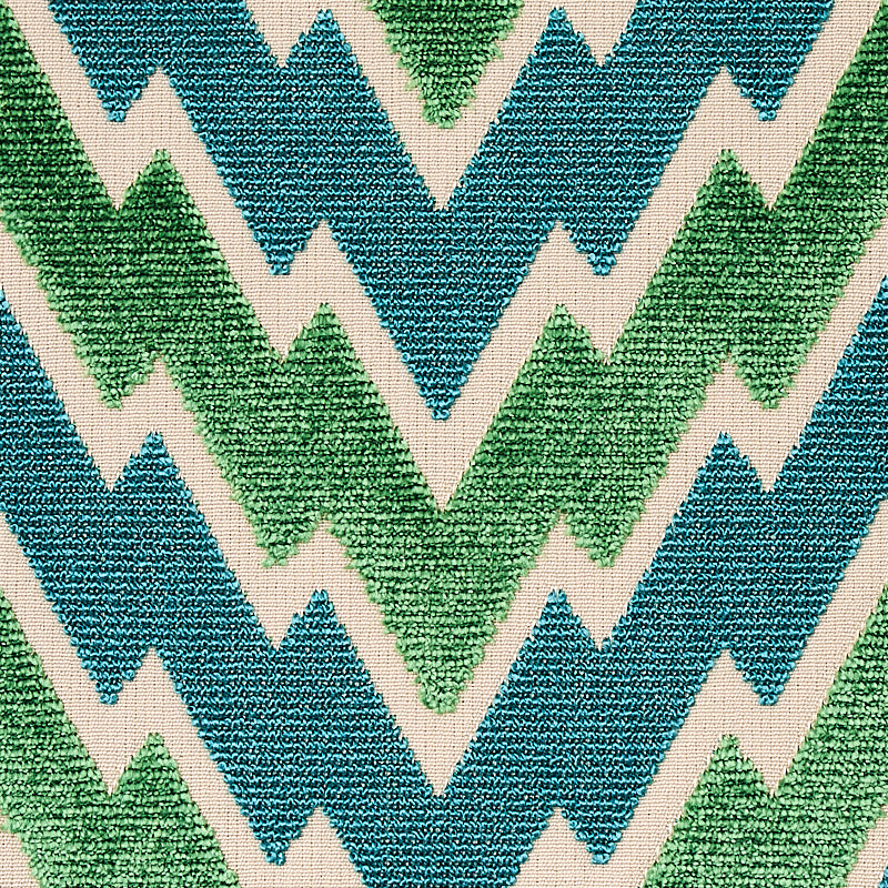 FLORENTINE CHEVRON VELVET | Emerald